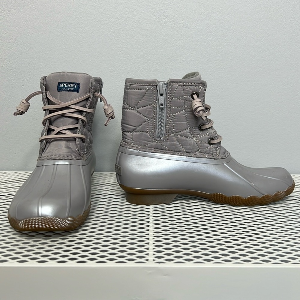 Sperry Silver Saltwater Boot Rainboots Girls size 3M